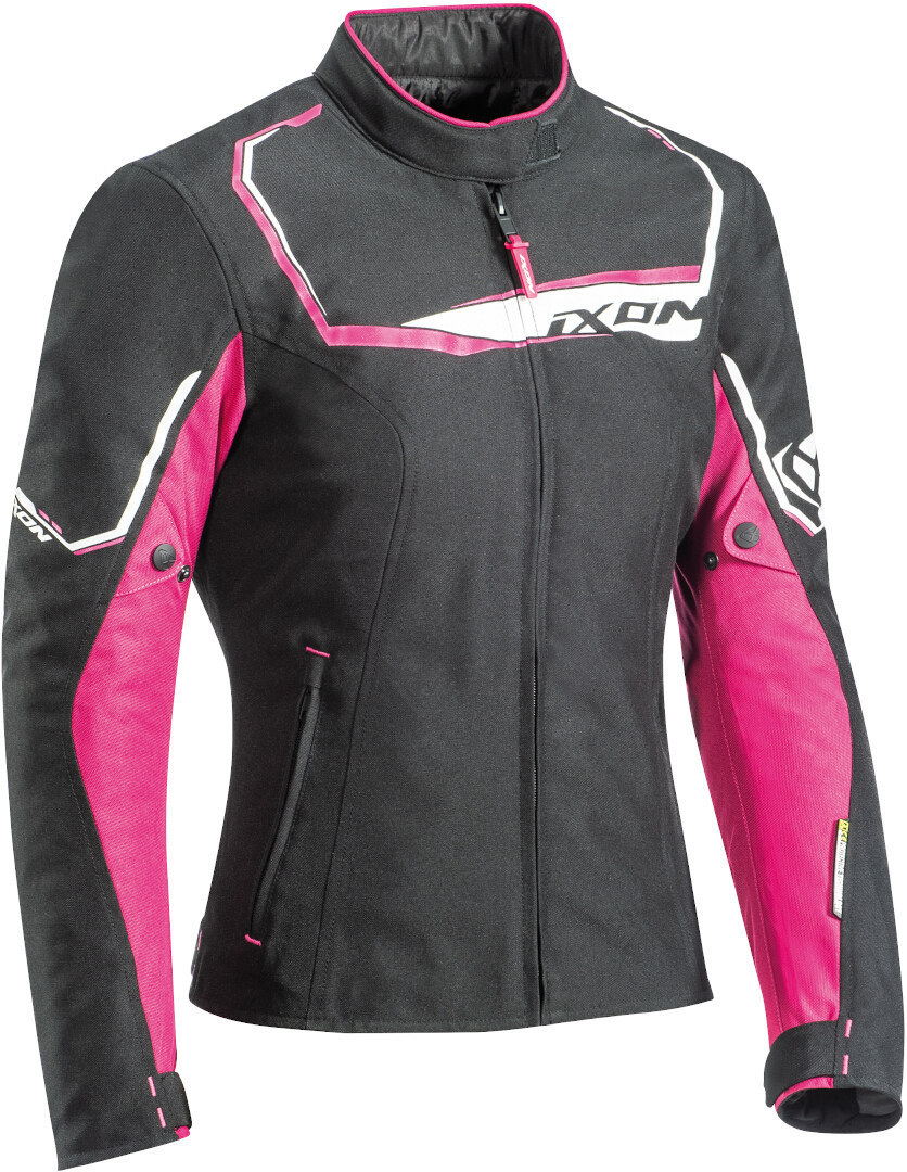 Ixon Challenge Damer motorcykel textil jacka, svart-rosa, storlek S för kvinnor
