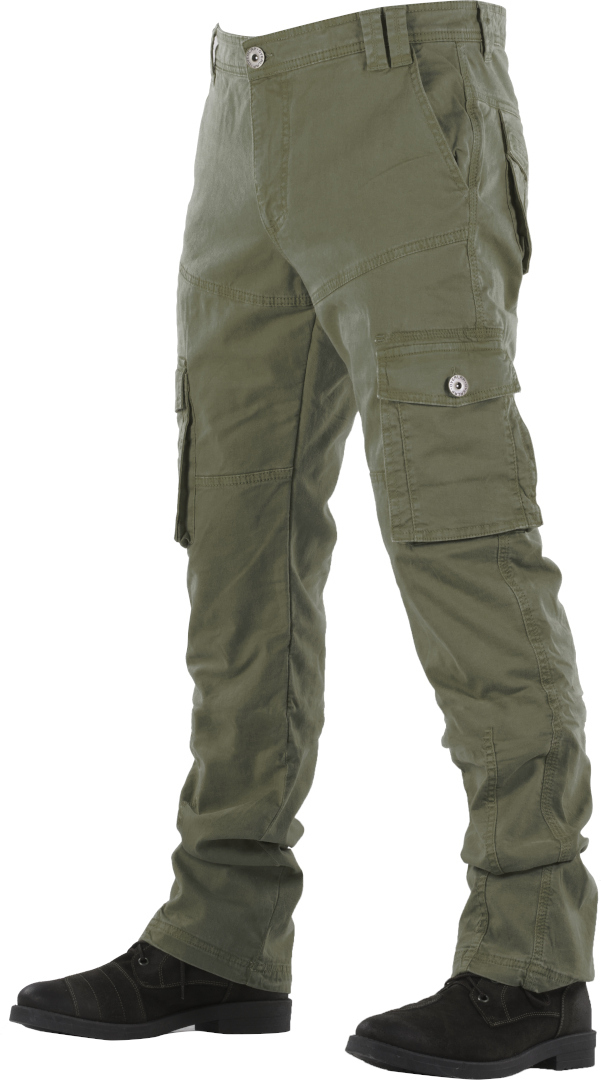 Overlap Carpenter Motorcykel jeans, grøn-brun, størrelse 28