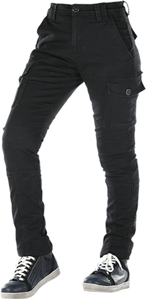 Overlap Carpenter Ladies Motorcycle Jeans, black, Size 32 for Women, black, Size 32 for Women