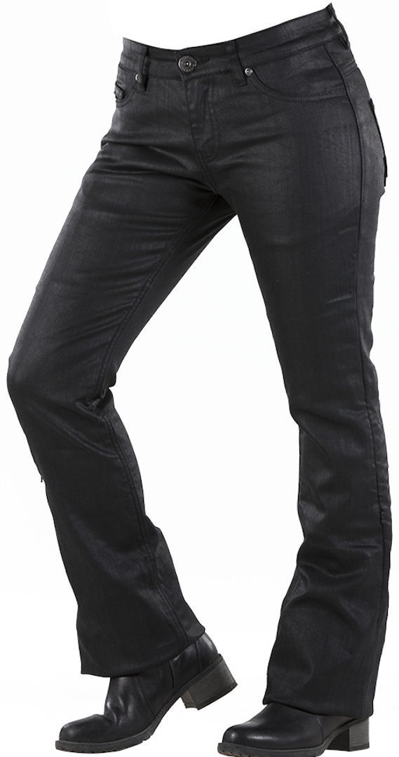 Overlap Harlow Dames motorfiets jeans, zwart, afmeting 27 voor vrouw