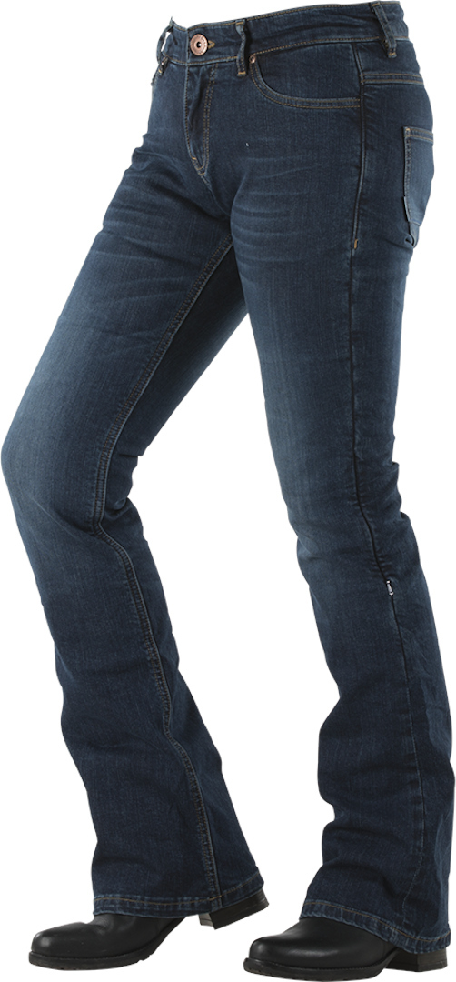 Overlap Harlow Ladies Motorcycle Jeans, blue, Size 27 for Women, blue, Size 27 for Women