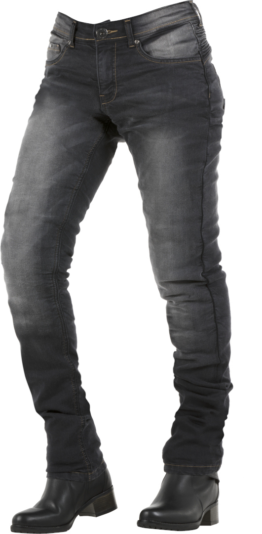 Overlap City Lady Ladies Motorcycle Jeans, black, Size 28 for Women, black, Size 28 for Women
