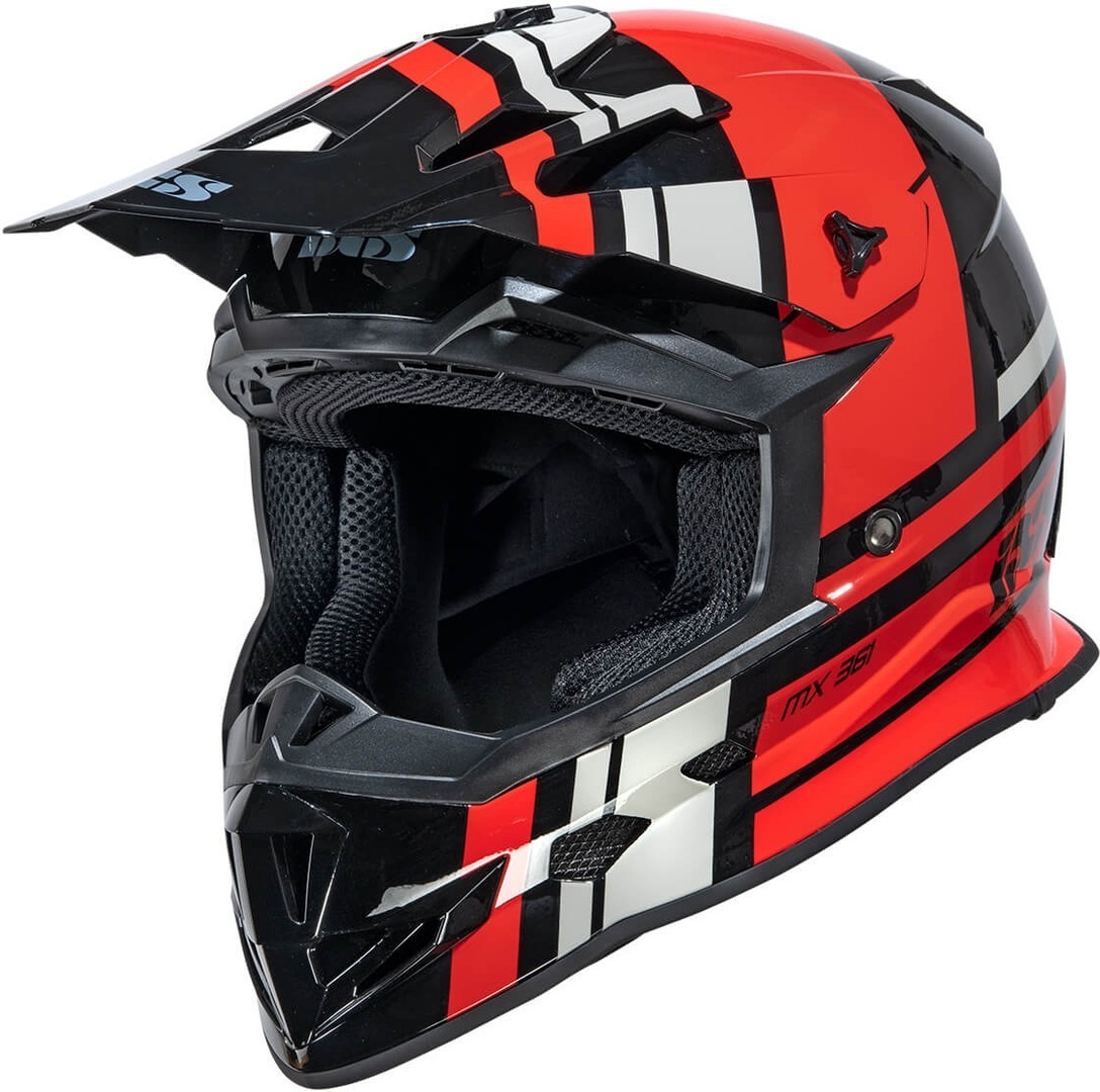 IXS 361 2.3 Motocross Helmet, black-red, Size XS, black-red, Size XS