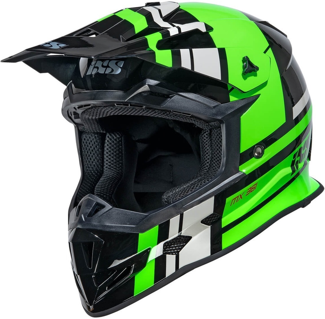 IXS 361 2.3 Motocross Helmet, black-green, Size XS, black-green, Size XS