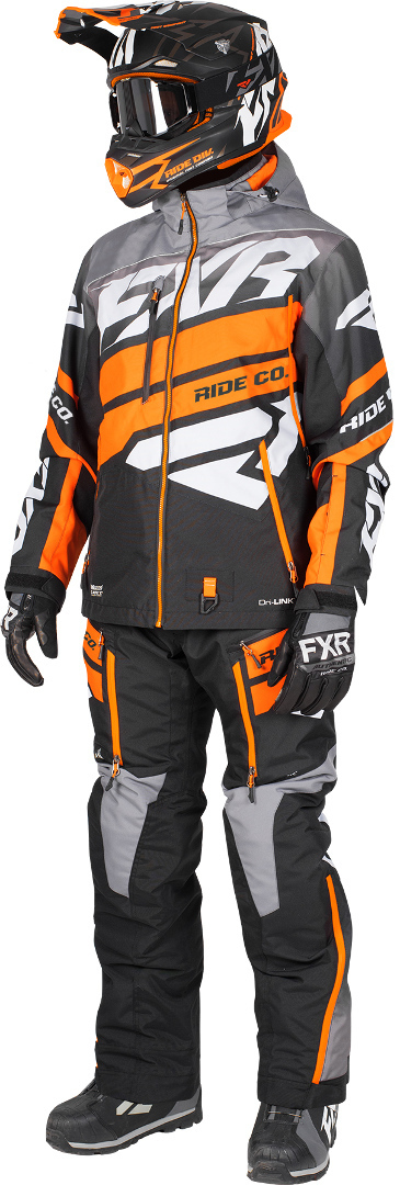 FXR Boost Dri-Link 2pc Lite Two Piece Snowmobile Suit, black-orange, Size XS, black-orange, Size XS
