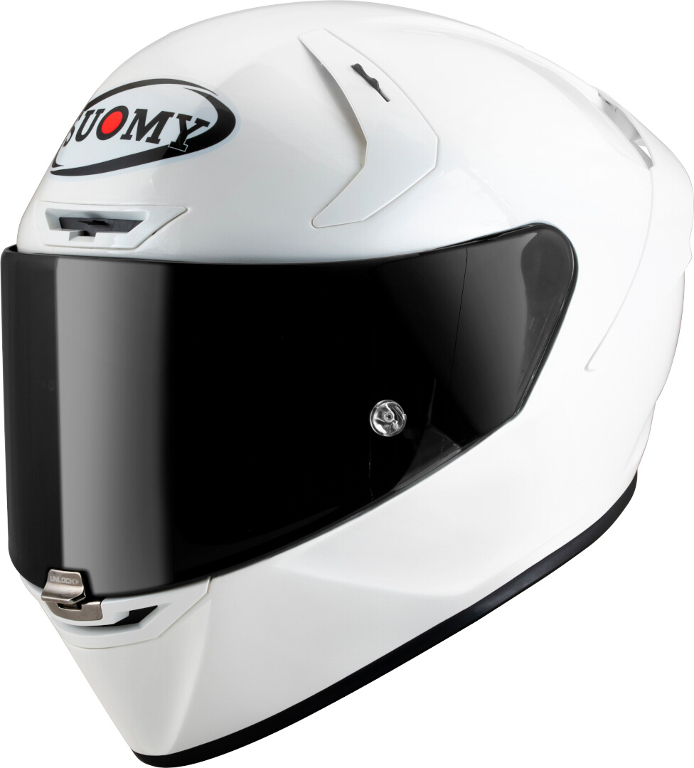 Side view of Suomy SR-GP Plain Helmet, white, Size 2XL for Men
