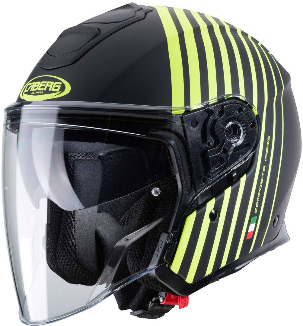 Caberg Flyon Bakari Jet helm, zwart-geel, afmeting XL