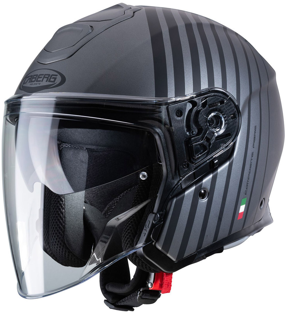 Caberg Flyon Bakari Jet helm, zwart-grijs, afmeting L