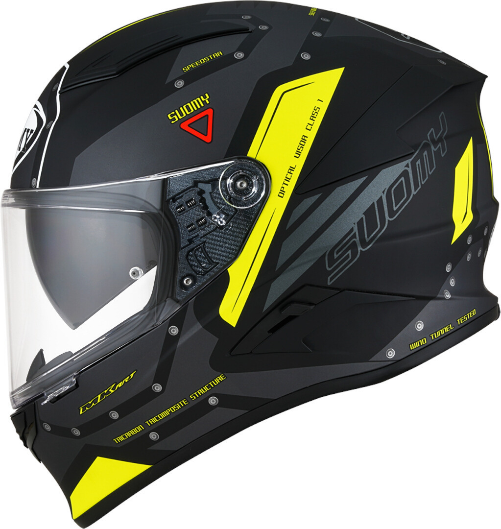 Image of Suomy Speedstar Airplane Casco, nero-giallo, dimensione 2XL