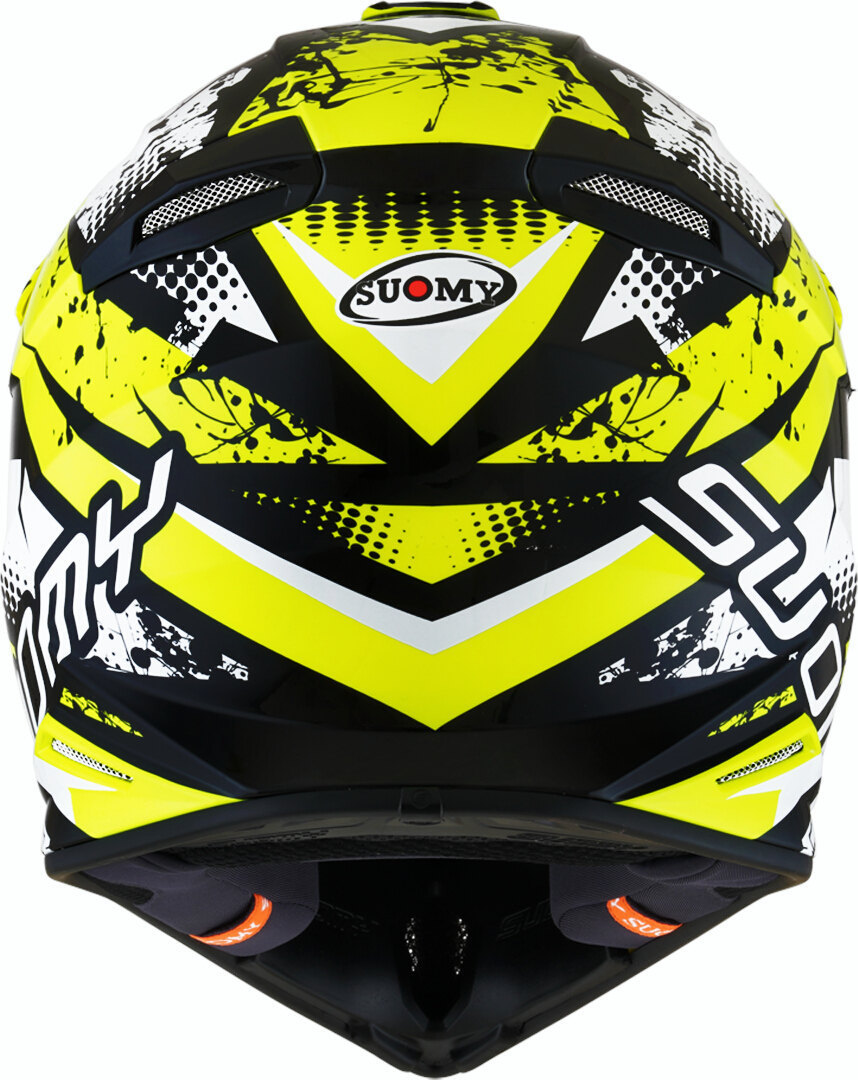 Side view of Suomy X-Wing Gap Motocross Helmet, black-white-yellow, Size XL for Men