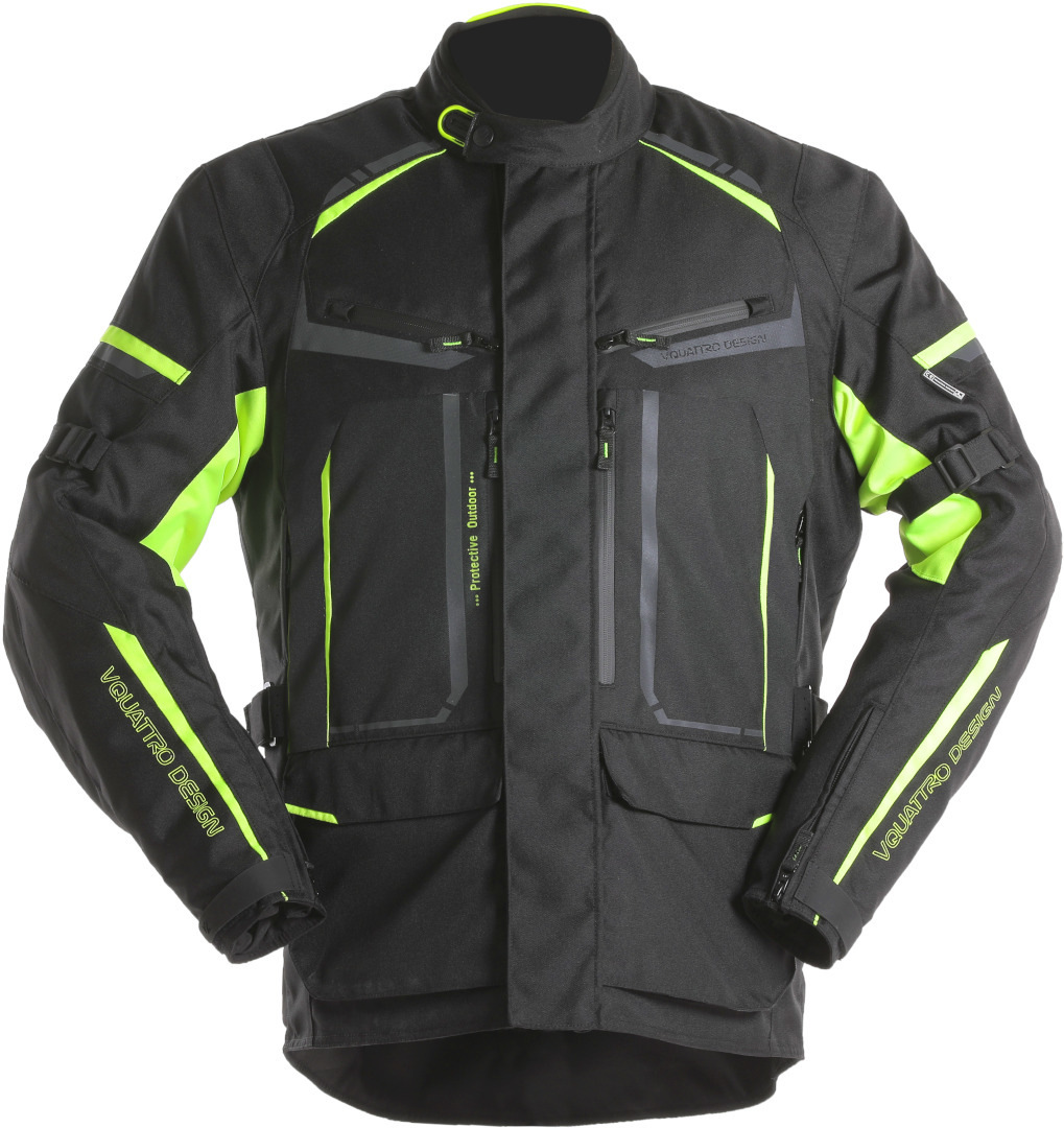VQuattro X Track Motorcycle Textile Jacket, black-yellow, Size M, black-yellow, Size M