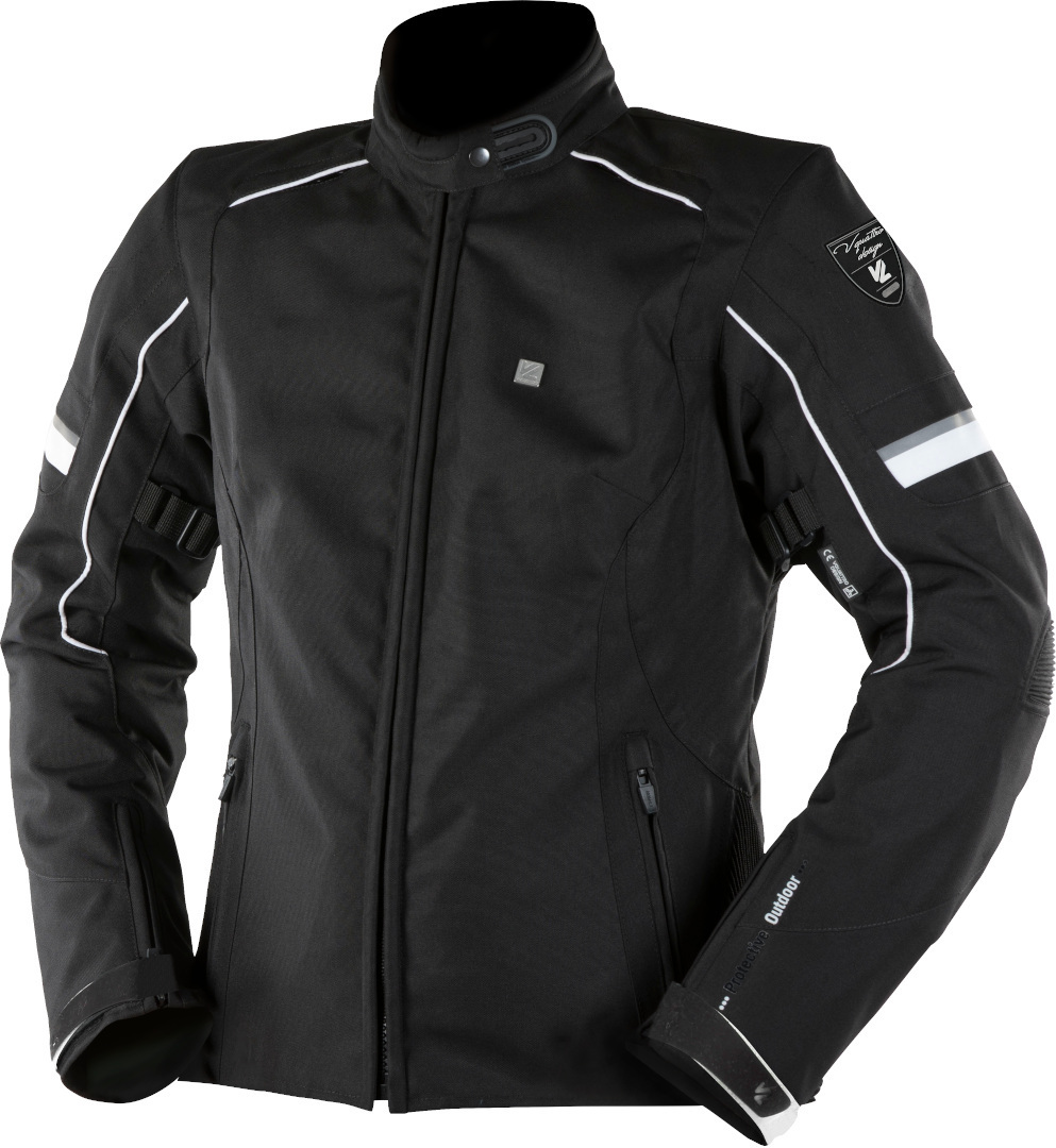 VQuattro Livya Ladies Motorcycle Textile Jacket, black-white, Size S for Women, black-white, Size S for Women