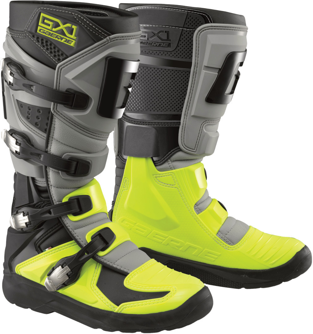 Gaerne GX-1 Evo Light-Welt Motocross Boots, black-grey-yellow, Size 41, black-grey-yellow, Size 41