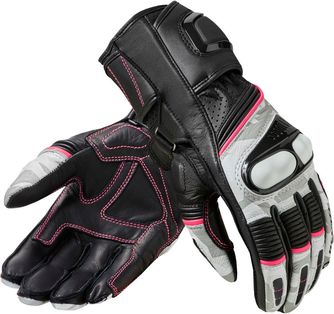 Revit Xena 3 Damer motorcykel handsker, sort-hvid-pink, størrelse L til Kvinder