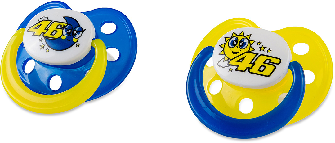 VR46 Sun and Moon Pacifier, pink-blue, pink-blue, Size One Size