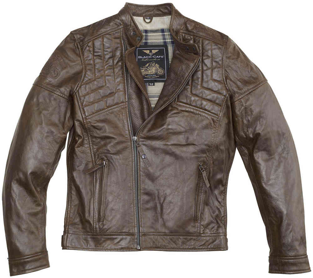 Black-Cafe London Philadelphia Motorcycle Leather Jacket