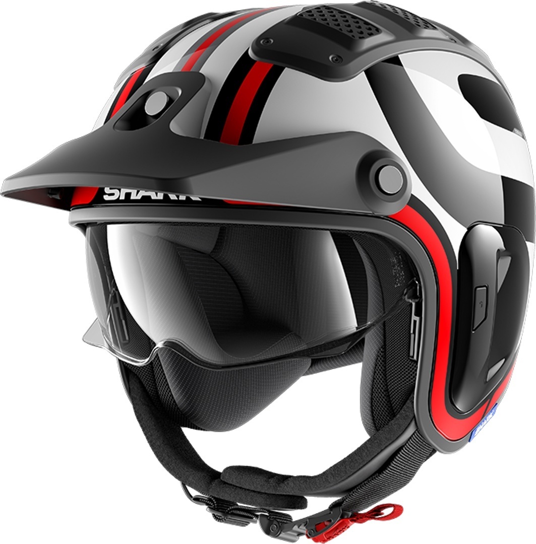Shark X-Drak 2 Thrust R Jet Helmet, black-white-red, Size S, black-white-red, Size S