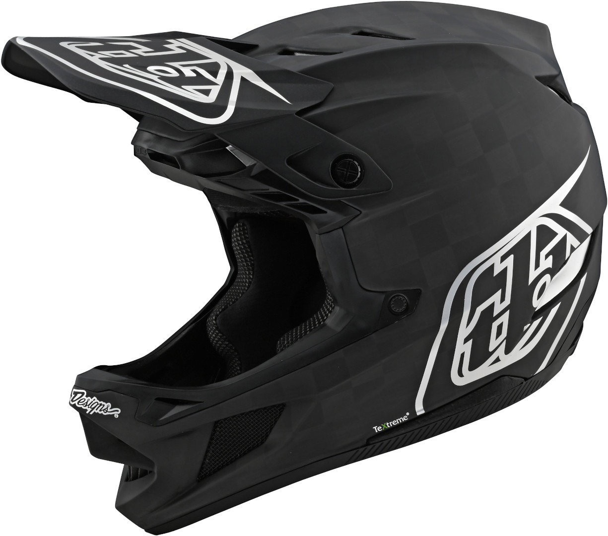 Troy Lee Designs D4 Stealth MIPS Carbon Downhill hjälm, svart-silver, storlek S