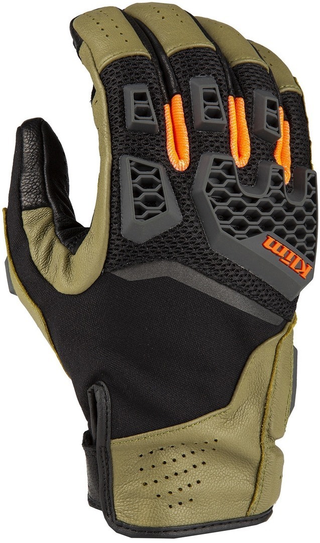 Klim Baja S4 perforated Motorcycle Gloves, black-green, Size S, black-green, Size S