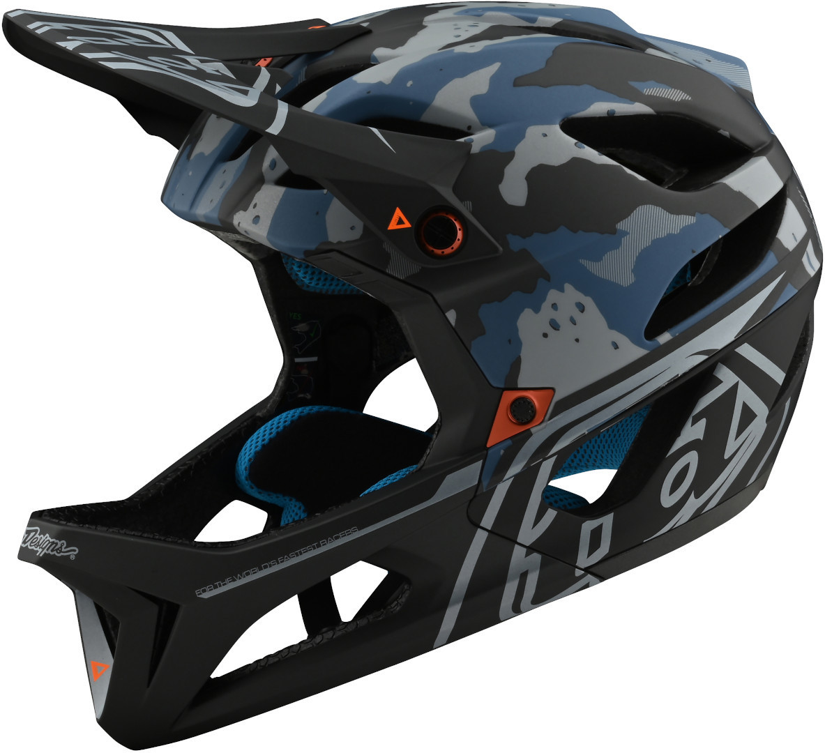 Troy Lee Designs Stage Camo MIPS Helmet, black-blue, Size XS S, black-blue, Size XS S