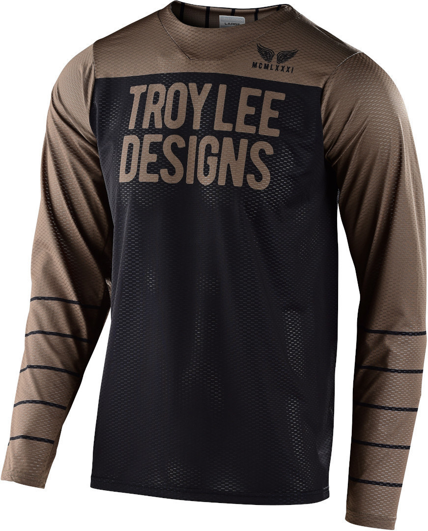 Troy Lee Designs Skyline Air Pinstripe LS Jersey, black-brown, Size 2XL, black-brown, Size 2XL