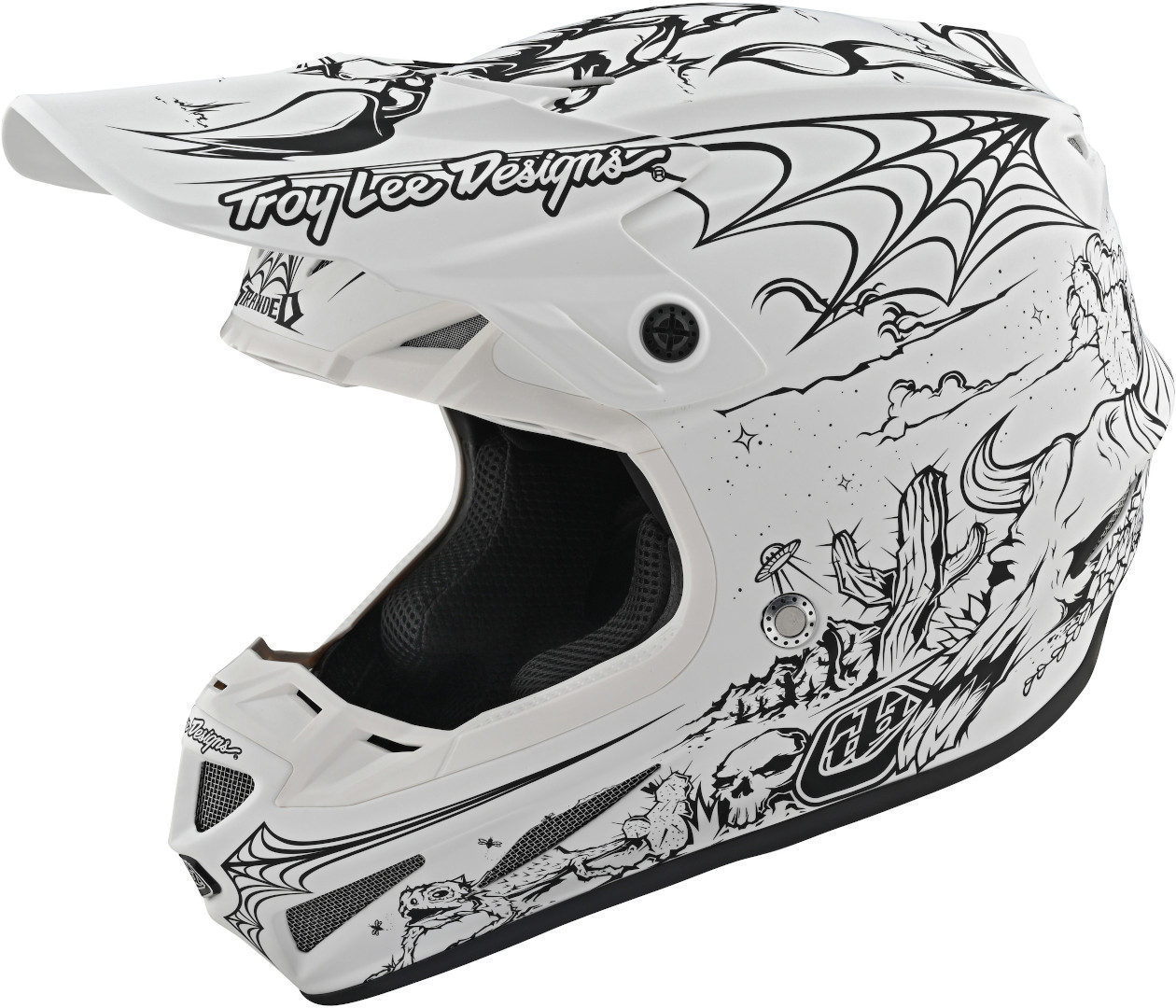 Troy Lee Designs SE4 Stranded MIPS Motocross Helmet, white, Size S, white, Size S