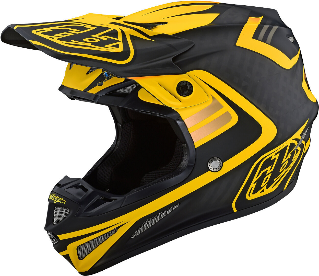 Troy Lee Designs SE4 Flash MIPS Carbon Motorcross Helmet, black-yellow, Size S, black-yellow, Size S