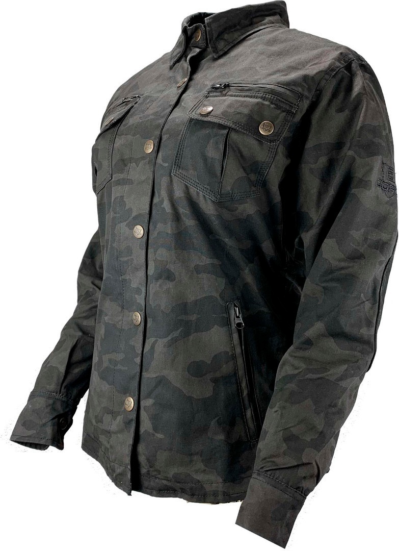 Bores Military Jack Ladies Motorcycle Textile Jacket, black-multicolored, Size 2XS for Women, black-multicolored, Size 2XS for Women