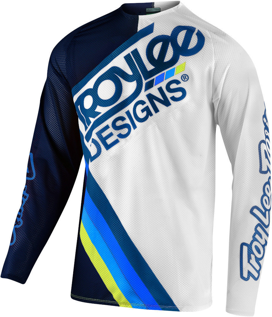 Troy Lee Designs SE Pro Air Tilt Motocross Jersey, white-blue, Size S, white-blue, Size S