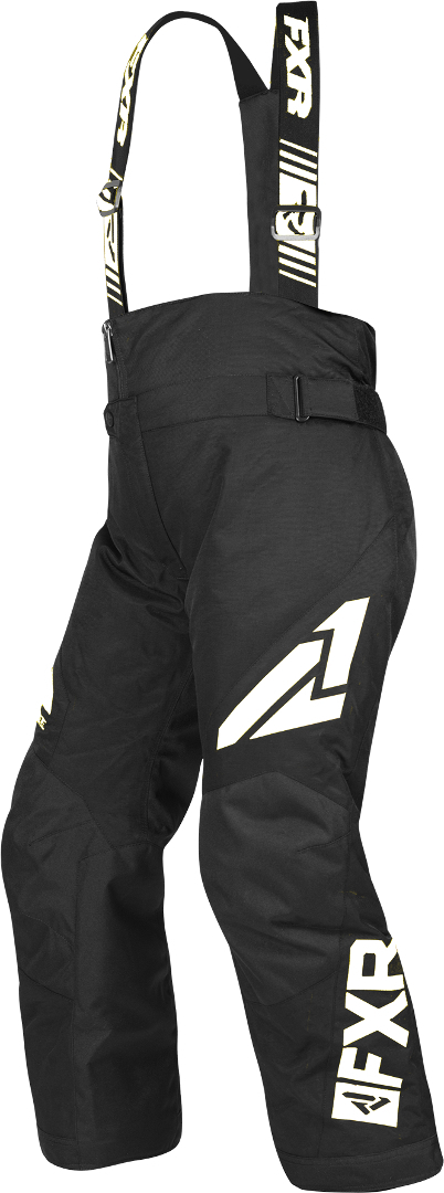 FXR Clutch Kids Bib Pants, black-white, Size S, black-white, Size S