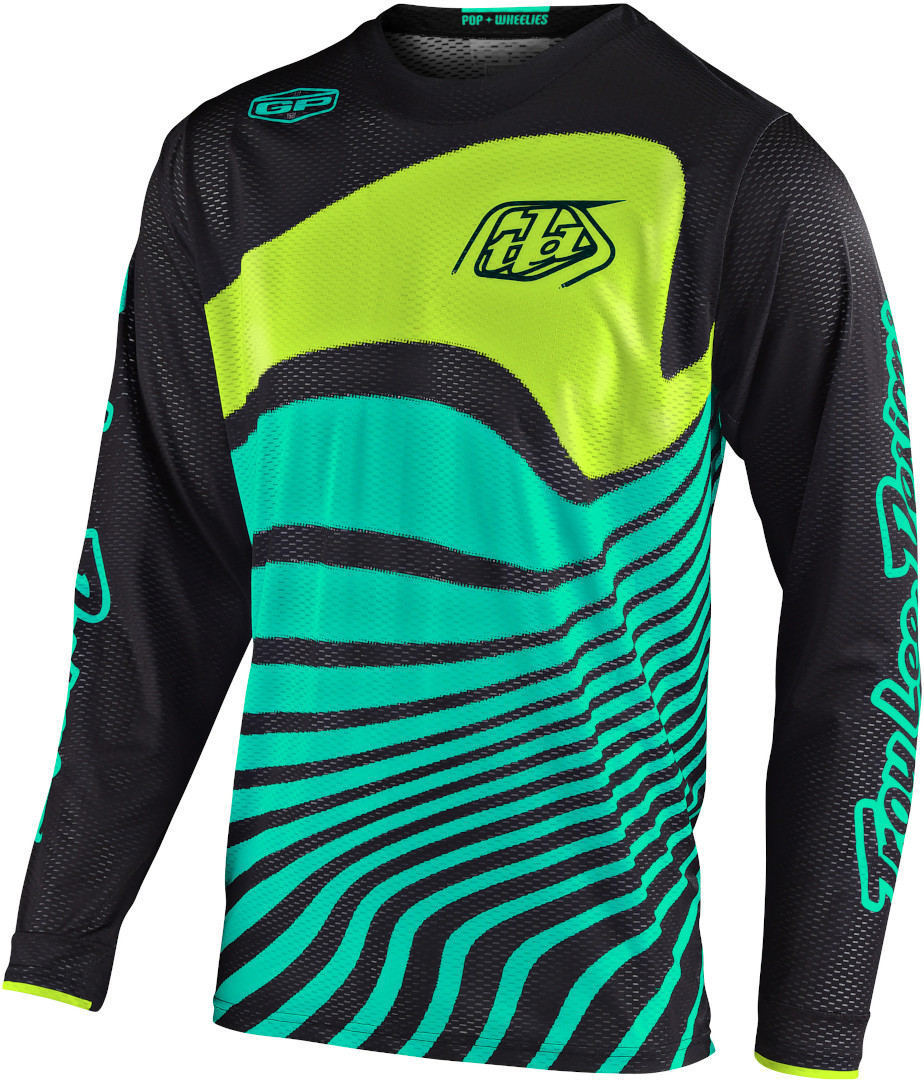 Troy Lee Designs GP Air Drift Motocross Jersey, black-green, Size S, black-green, Size S