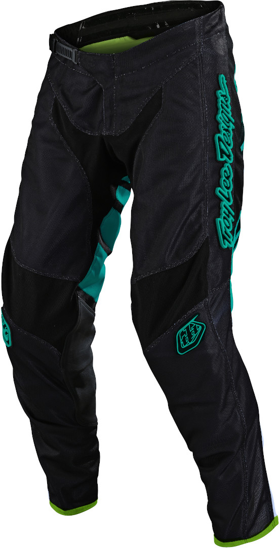 Troy Lee Designs GP Air Drift Motocross Broek, zwart-turquoise, afmeting 36