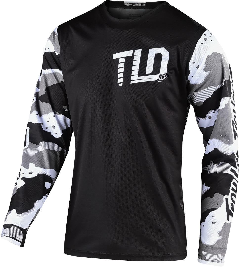 Troy Lee Designs GP Camo Motocross Jersey, black-grey-white, Size M, black-grey-white, Size M