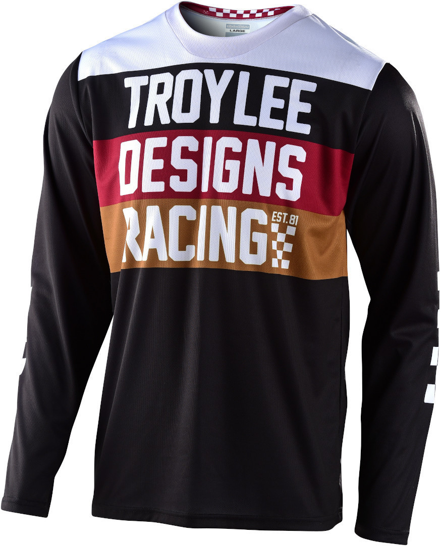 Image of Troy Lee Designs GP Continental Motocross Jersey Maglia Motocross, nero-rosso-giallo, dimensione S