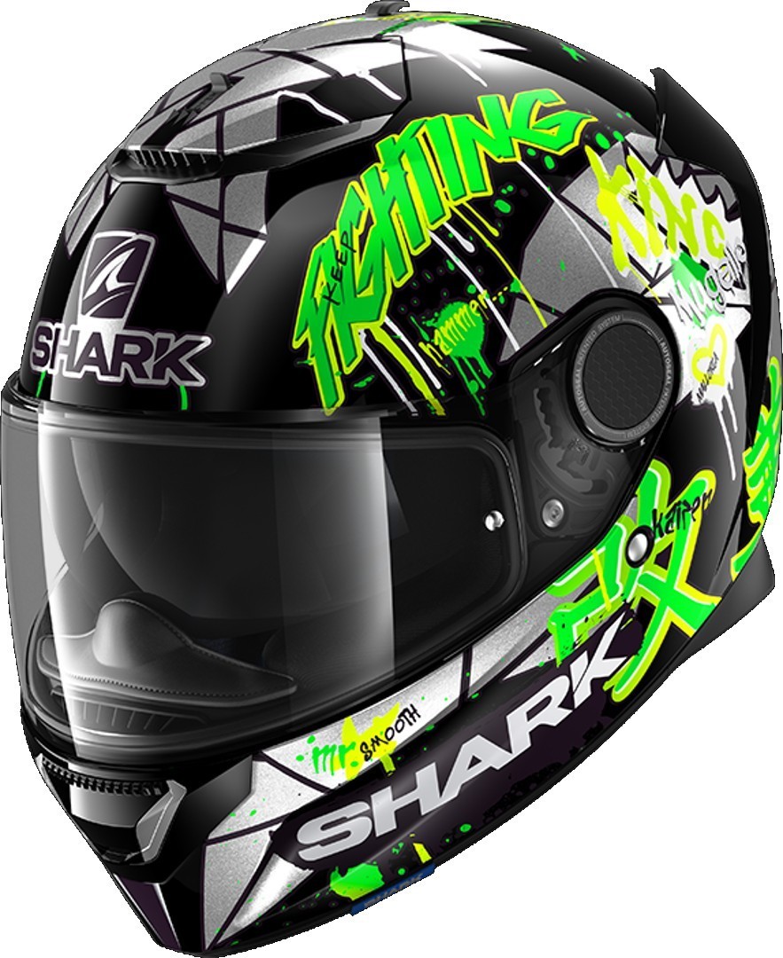 Image of Shark Spartan Replica Lorenzo Catalunya GP Helmet Casco, nero-verde, dimensione S