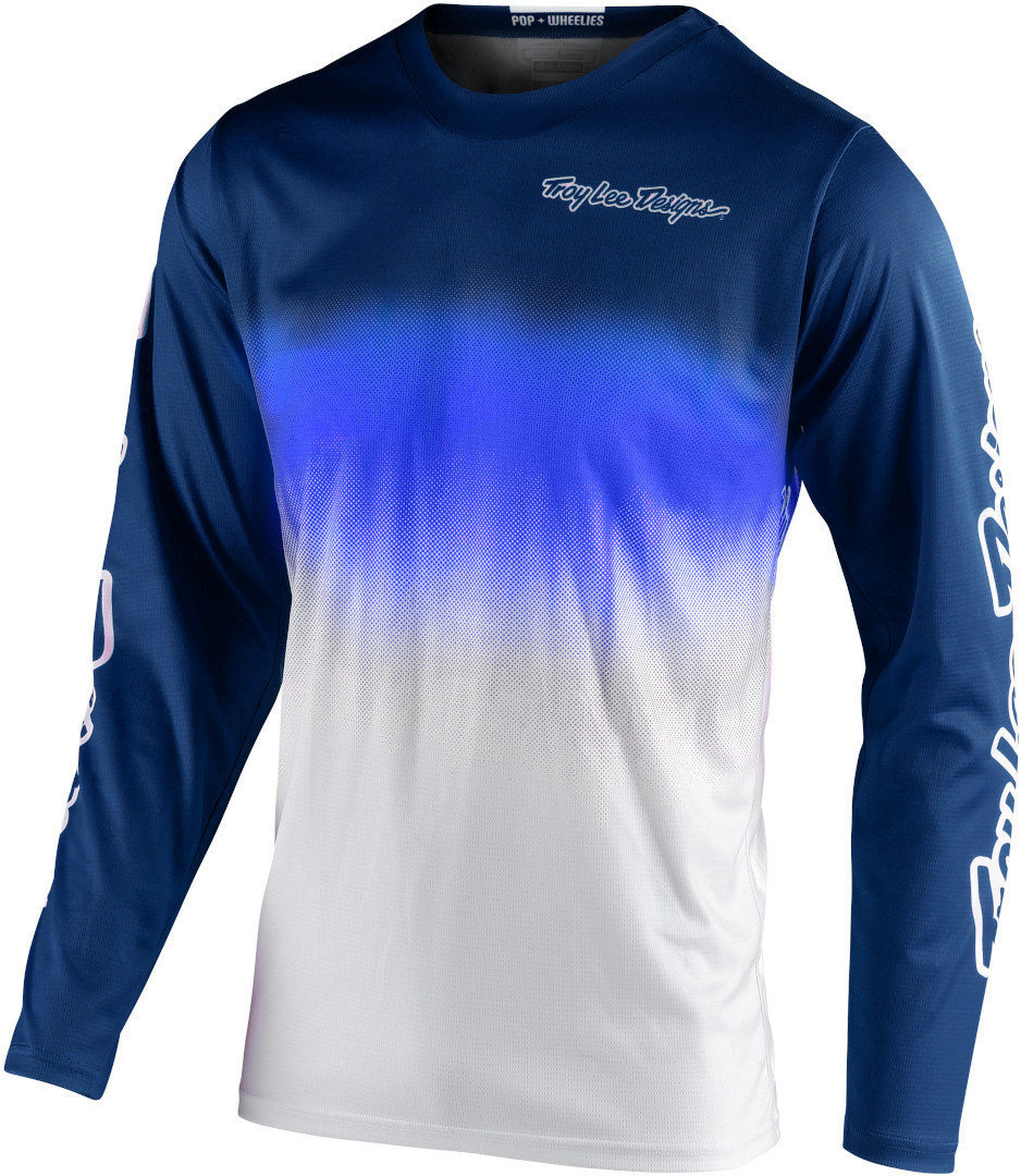 Troy Lee Designs GP Stain'd Motocross Jersey, white-blue, Size M, white-blue, Size M