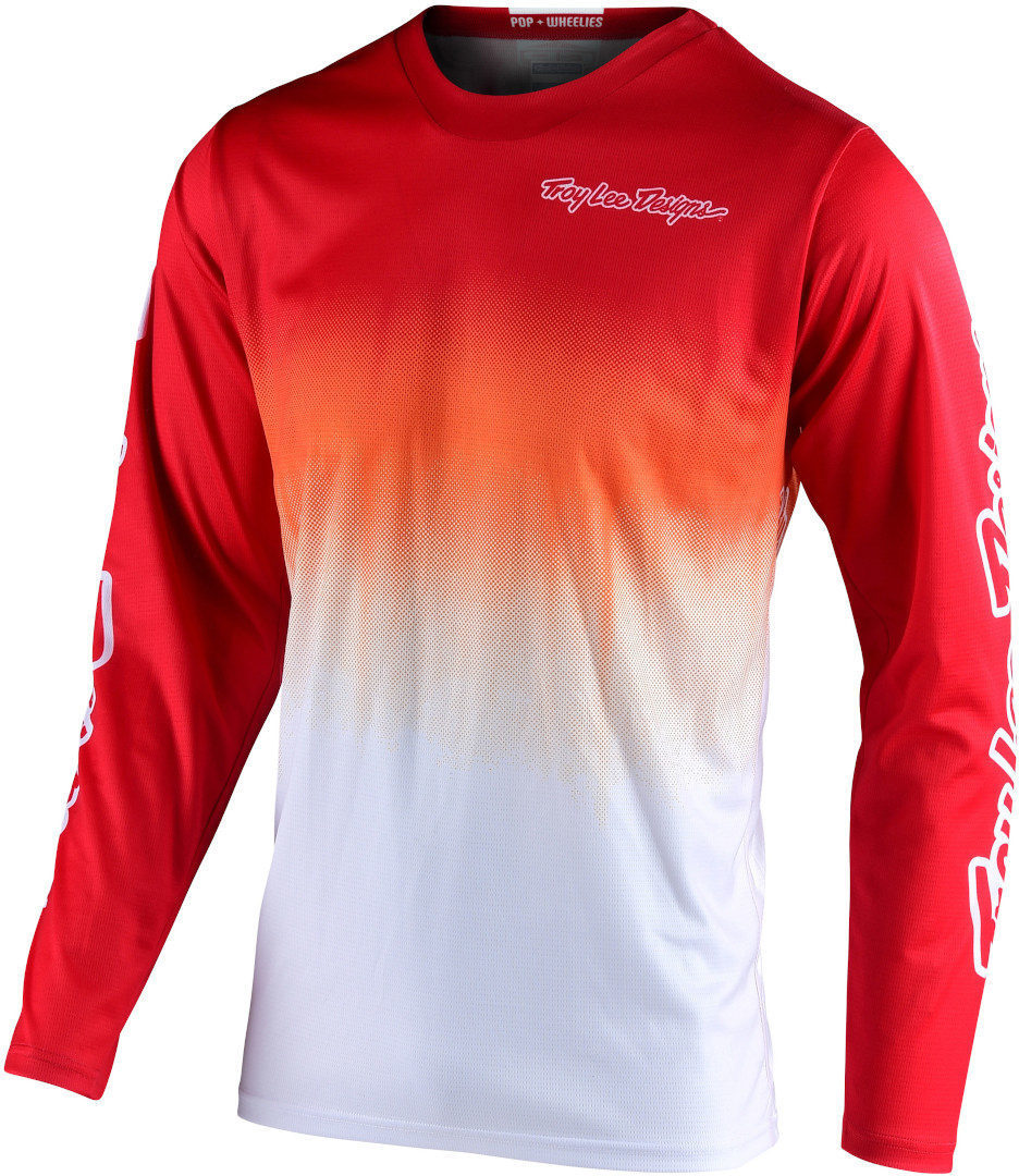 Troy Lee Designs GP Stain'd Motocross Jersey, white-red, Size M, white-red, Size M