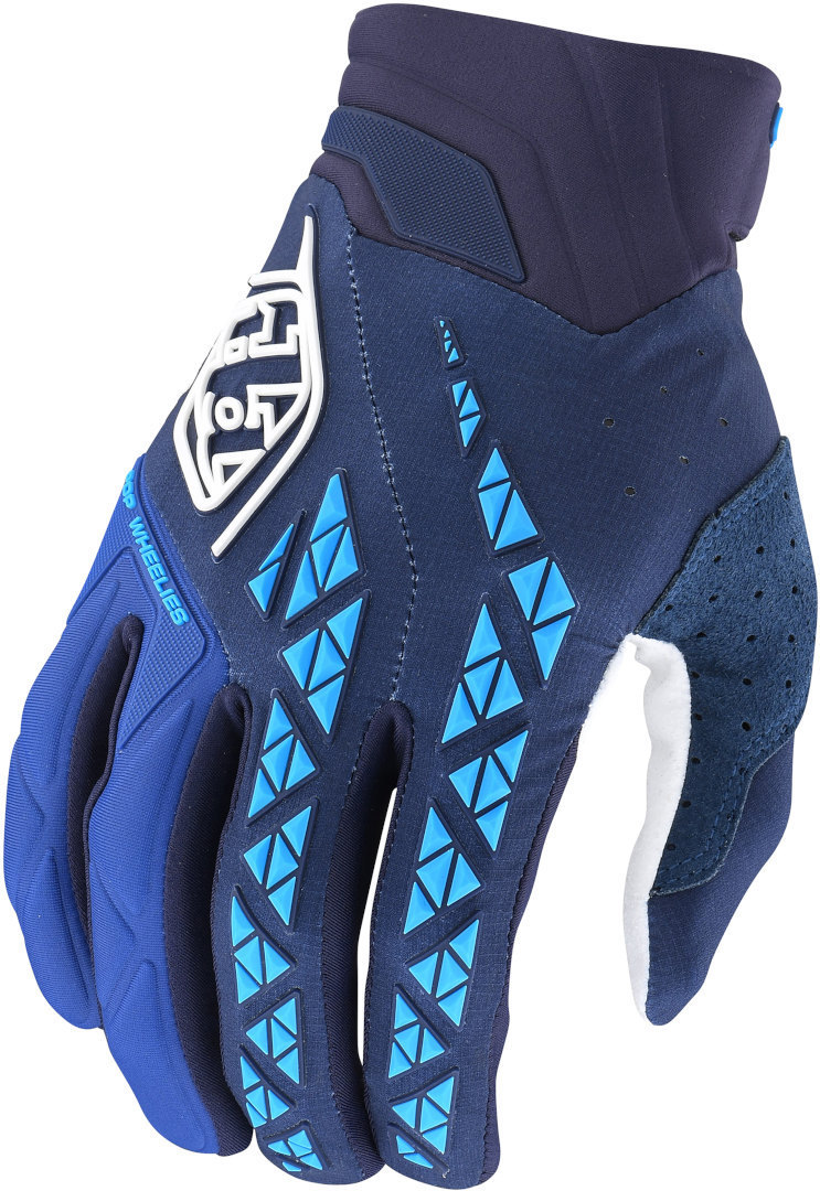 Troy Lee Designs SE Pro Motocross Gloves, white-blue, Size S, white-blue, Size S