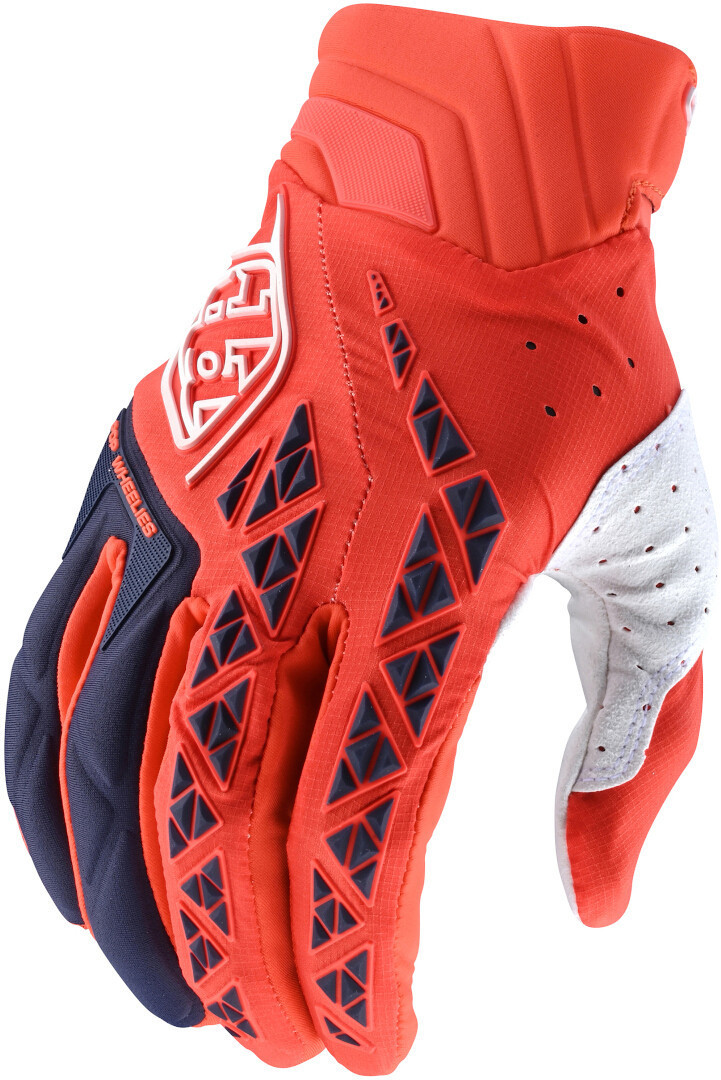Troy Lee Designs SE Pro Motocross Gloves, white-orange, Size S, white-orange, Size S