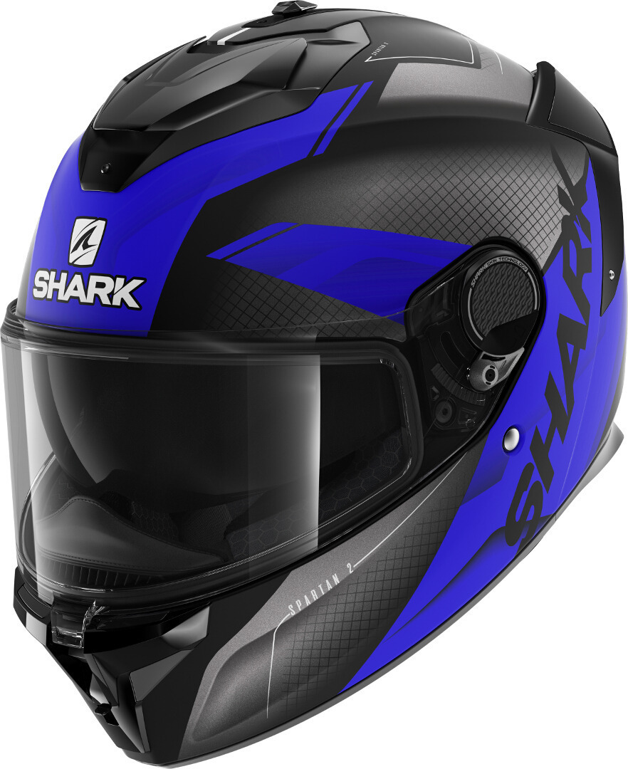 Shark Spartan GT Elgen Helmet, black-grey-blue, Size S, black-grey-blue, Size S