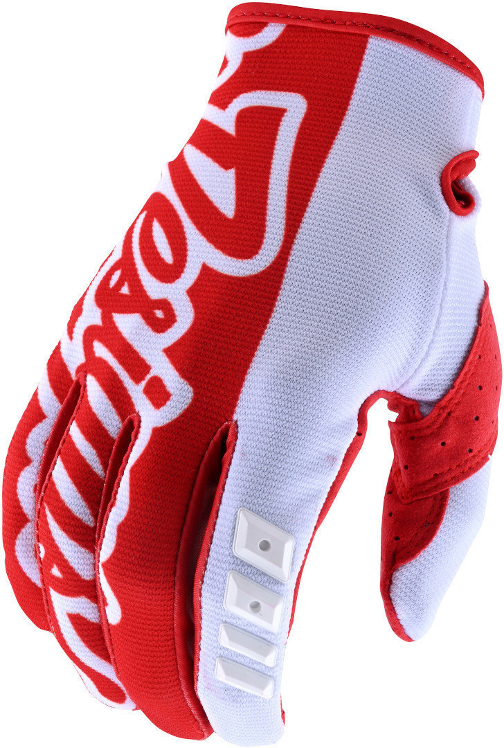 Troy Lee Designs GP Solid Motocross Gloves, white-red, Size 2XL, white-red, Size 2XL