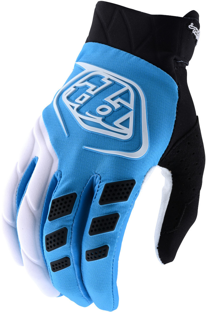 Troy Lee Designs Revox Motocross Gloves, white-blue, Size S, white-blue, Size S