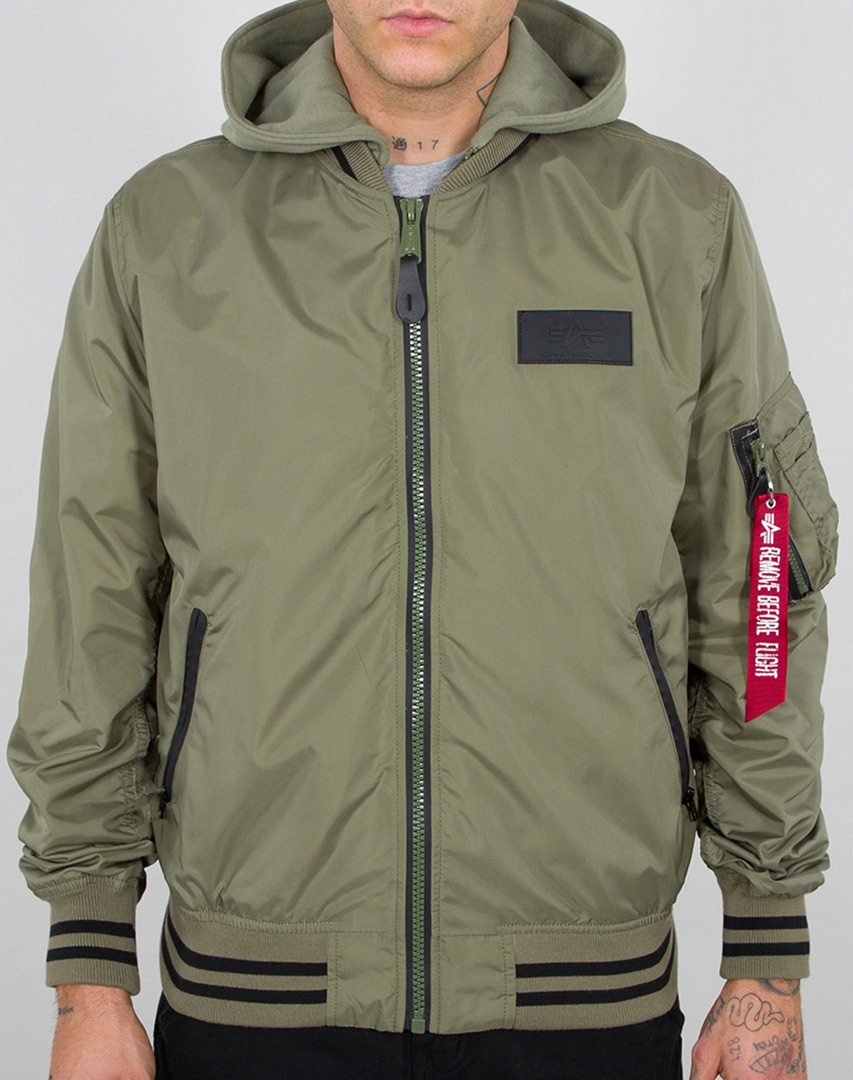 Alpha Industries MA-1 TT Hood Defense Jacka, grön, storlek XL