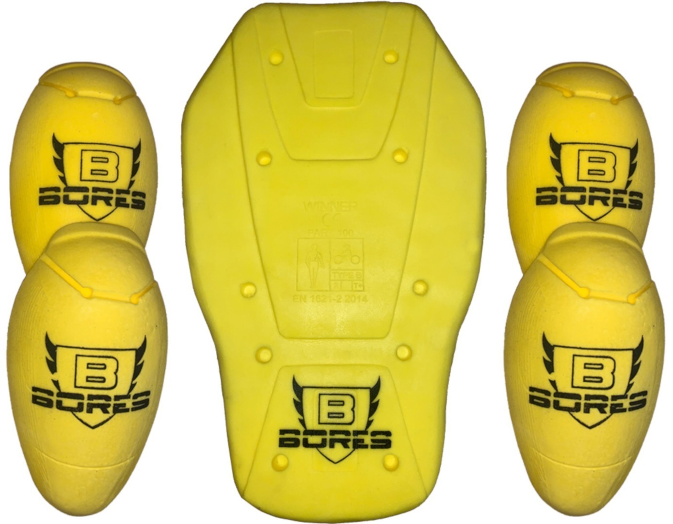 Bores Shoulder/Elbow/Back Protector Set, yellow, yellow, Size One Size