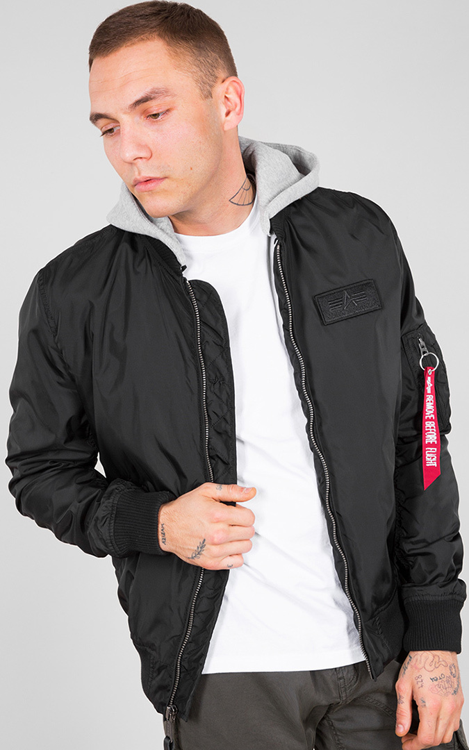 Alpha Industries MA-1 TT Hood Jacka, svart-grå, storlek S