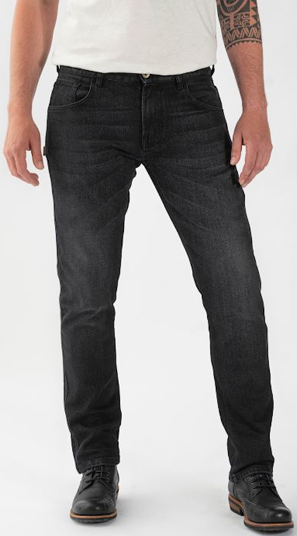 Image of Rokker Rokkertech Tapered Slim Black Jeans motociclistici, nero, dimensione 31