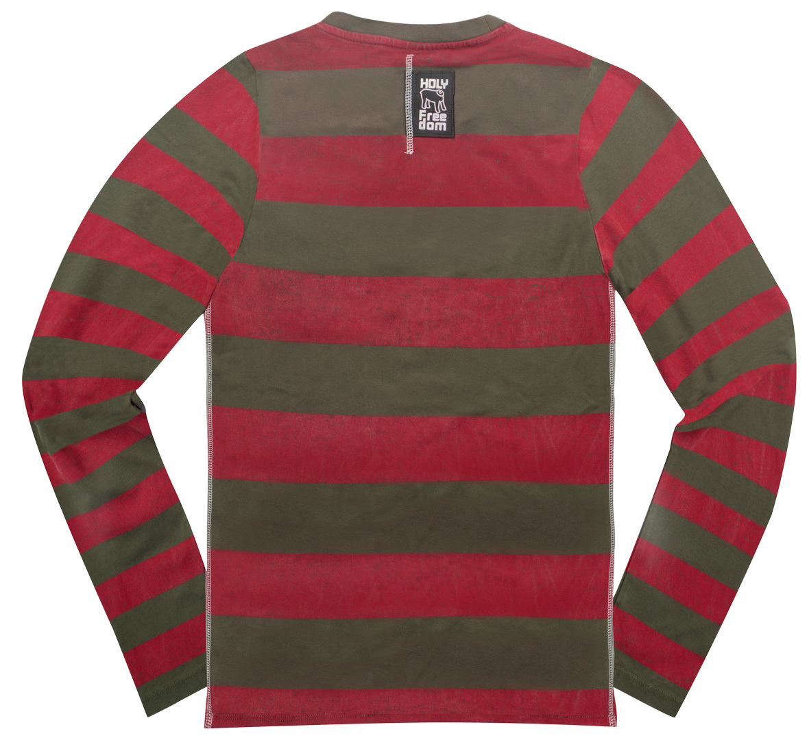Side view of HolyFreedom Kruger Longsleeve, grey-red, Size S for Men