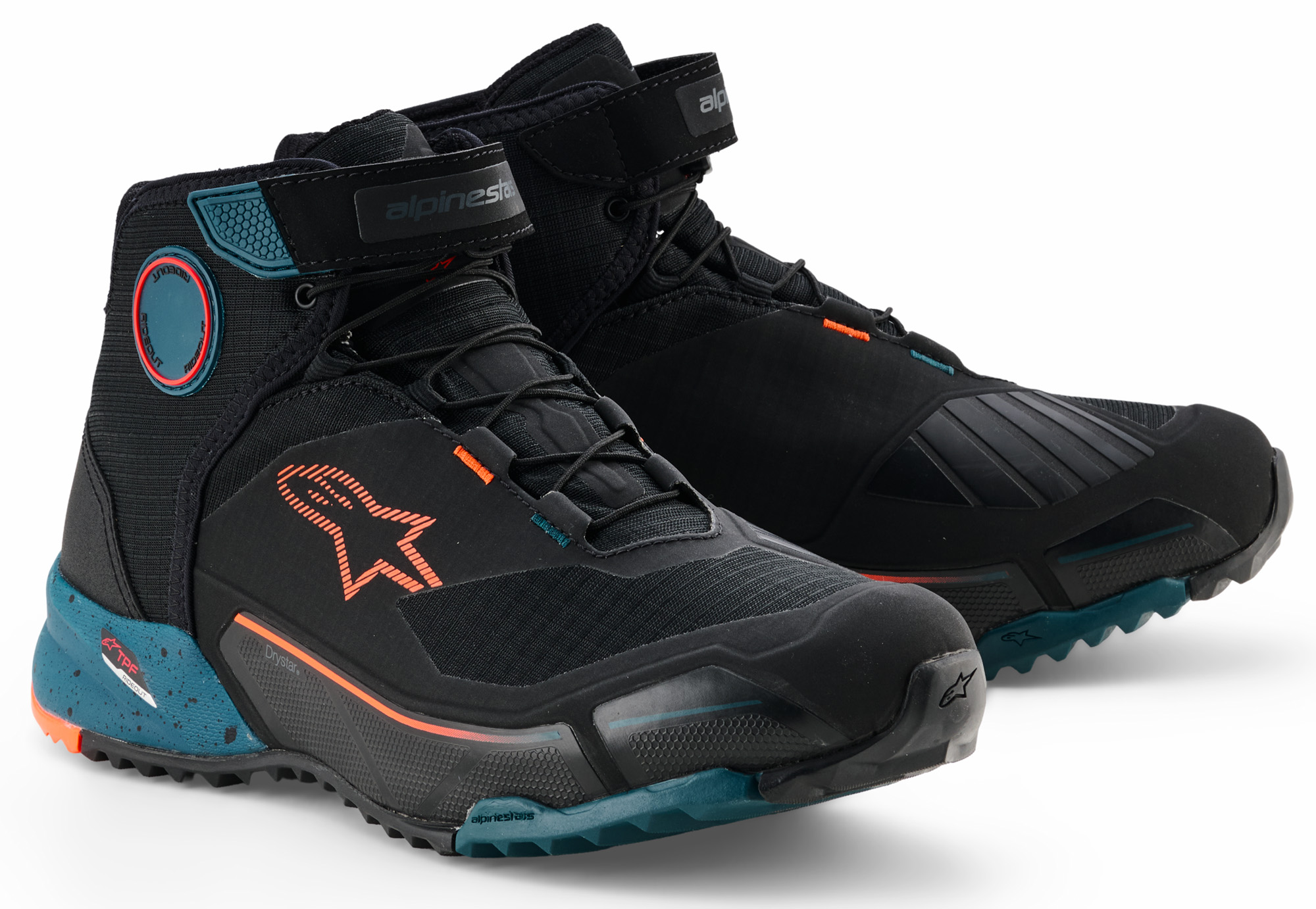Alpinestars CR-X Drystar Мотоцикл обувь Оранжевый/Зеленый 9.5 (42.5) 