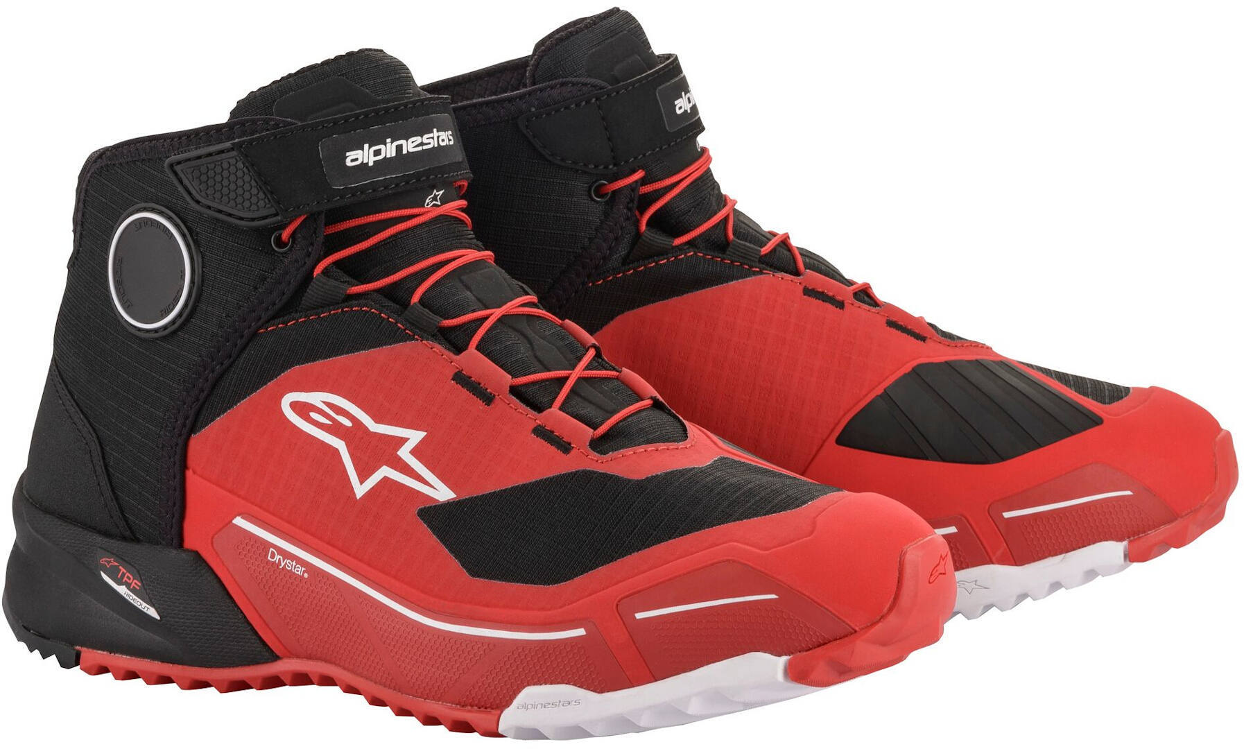 Alpinestars CR-X Drystar Motorcycle Shoes, black-red, Size 40, black-red, Size 40