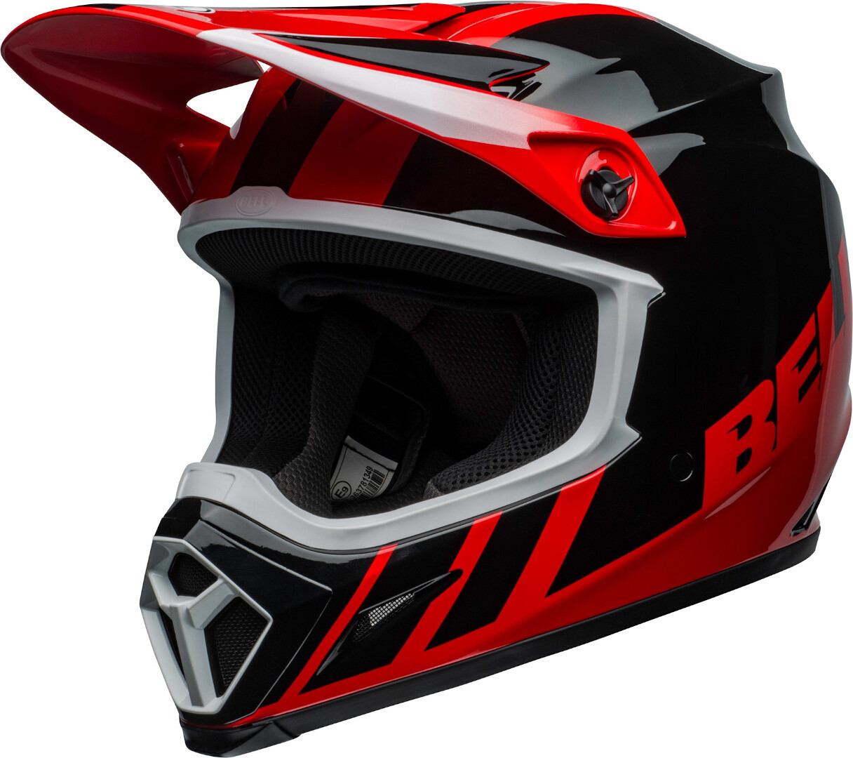 Bell MX-9 Dash MIPS Motocross Helm, zwart-rood, afmeting XS 54 55